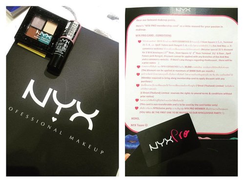 I'm so excited today coz team @nyxcosmetics_th visiting our school, and guess what? They gave the students from @scandinavianmakeupacademy NYX PRO Card (Professional card) and I'm glad that I'm one of them 😍 F.Y.I this is a limited card with bunch of privilege ❤️ Thank you so much #nyxcosmetics_th and #scandinavianmakeupacademy 
#blogger #indonesianlivinginbangkok #starclozetter #clozetteid #bangkok #thailand #makeupjunkie #makeupacademy #makeuplover #nyxcosmetics #nyx #nyxindonesia #jakarta #indonesia