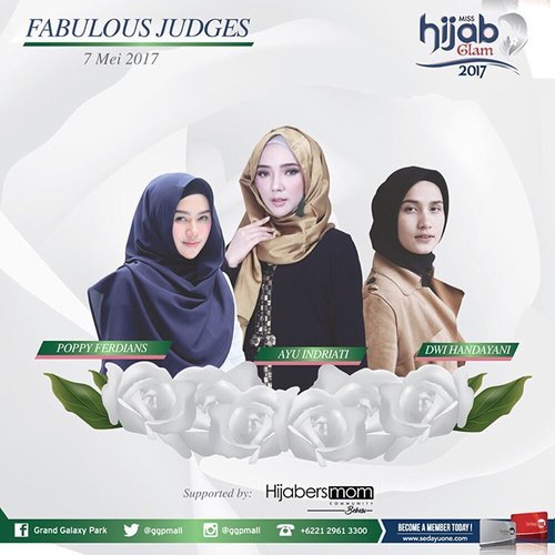 Inilah para juri dari selebgram, public figure dan selebritis yang akan menilai para peserta  #misshijabglam2017 nanti 👑✨ • Slide for more info 🔜 ••• .
.

Persiapkan diri Kalian untuk mengikuti #misshijabglam2017 dan jadilah icon Grand Galaxy Park 👸🏻 ,, info lebih lanjut visit www.grandgalaxypark.com 🖤 .
.
.
.
.
#ggpmall #bekasi #hijaber #hijabersbekasi #hijabstyle #hijabchic #hijabglam #hijabfashion #hijabstyle #hijab #hijabers #hijabcantik #misshijabglam2017 #HMCBekasi #ayinevent #clozette #clozetteid #ayuindriatiXggpmall #ayuindriati