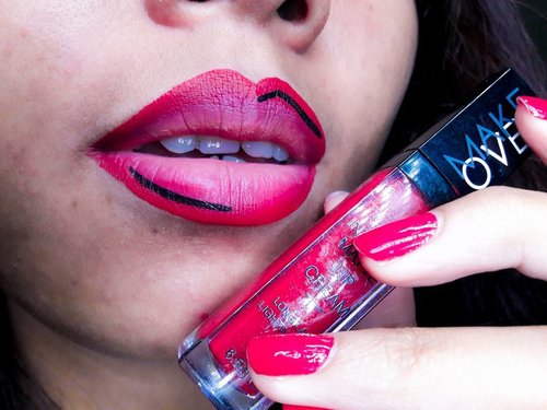 Lip art using Intense Matte Lip Cream in Cosmopolitan and Lux from Make Over ...@transmartindonesia @makeoverid #LipsOutLoud #MakeOverxTransmart