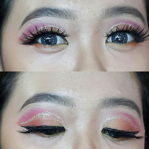 This is my very-first of :a. Make a full cut creaseb. Use powder glitter in a linec. Take a zoom shots of my eye makeup and post it to IG (i always feel my eyemakeup was so bad and not had any confidents).However, i still proud i can make my first move. This is not great, i know. U can see the glitter is leaked from its line. Or the blending isnt enough. Or the eyebrows are not similar to each other. Please, criticize me and give me advice. I want to learn 😆 but please, please, please dont ever judge or hate or leave negativity. Even to me, or to any other people who want to learn. Everybody has their plus and minus. Keep spread positive vibes, so this world will feel better to everyone..With love,widyalimitedcom 💕..P.s : this is inspired by IGTV's logo 😆😆 #instagram #igtv #igtvmakeupinspo #igtvmakeup.#beautygoersid @beautygoers @clozetteid #clozetteID @indobeautysquad #indobeautysquad @indomakeup_squad #indomakeupsquad @beautychannel.id #beautychannelid @bunnyneedsmakeup #bunnyneedsmakeup @beautiesquad #beautiesquad @bloggermafia #bloggermafia @bloggerperempuan #bloggerperempuan @beautynesia.id #beautynesiaid #beautynesiamember