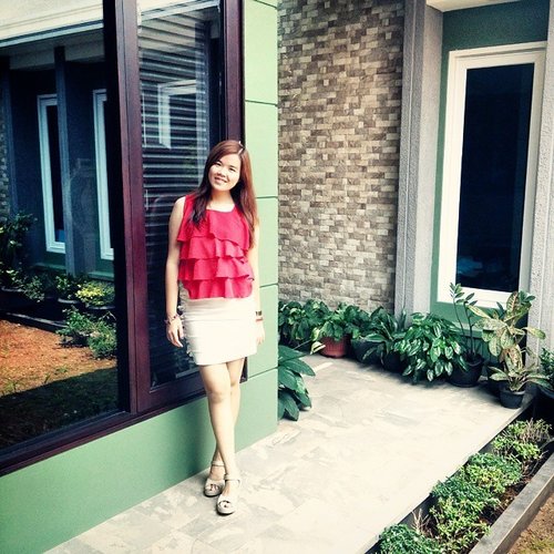 Red and white, symbolizes of lovely indonesian flag #Latepost #ootd #Clozette #ClozetteID #MerahPutih #17082014