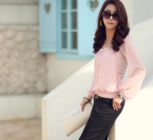 Internet Inspiration - Soft pink top with elegant look :)