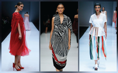 Perpaduan Warna Putih dan Merah yang Rupawan dari Jakarta Fashion Week 2018