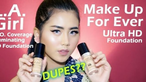 [NEW VIDEO ALERT]
L.A. Girl PRO Coverage HD Foundation VS Make Up For Ever Ultra HD Foundation
@lagirlindonesia
@lagirlcosmetics .
.
Is it really a dupe??
CLICK THE LINK IN MY BIO!!!
👌👌👌👌
.
I compare the packaging, shades, size, price, consistency, application, coverage, finish look, and longevity. Enjoy!!! Special thanks to ci @liujanice for letting me try MUFE foundie so I can make this foundie battle💖💖
.
.
My shades :
*LA Girl : nude beige
*MUFE : Y335
.
.
🎵 from Youtube Audio Library "ChaCha"
.
.
@indovidgram @indobeautygram
@lagirlindonesia @lagirlcosmetics #lagirlindonesia #lagirl #lagirlcosmetics #lagirlIDbeautyinfluencers #review #lagirlvsmufe #comparison #ivgbeauty #beautyjunkie #beautyjunkies #indobeautygram #indovidgram #beautyenthusiast #beautyblogger #beautynesiamember #makeupjunkie #makeupjunkies #beautyvlogger #beautybloggerindonesia #clozette #clozetteid