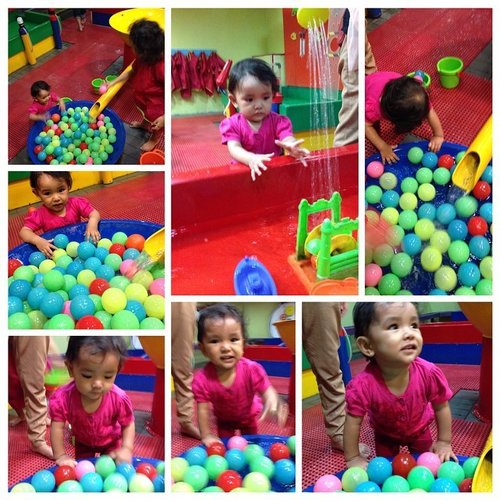 Somebody is so happy playing in water arena #latepost 
For my wedding anniversary, we brought celina to kidsspade instead of going to a romantic dinner for two. 
#alikacelina #baby #cutebaby #kidsspace #kidssport #water #instababy #instadaily #ClozetteID