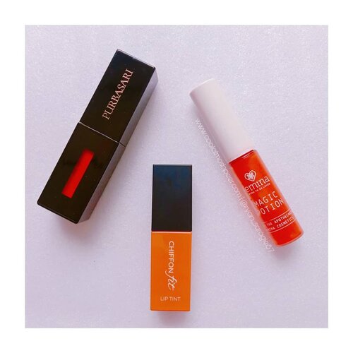 Jadi gais, selain warna merah aku juga suka banget sama lipcolors berwarna orange soalnya bisa bikin wajah auto cerah & lebih fresh. Sebenarnya aku mulai suka lipcolos orange sejak taun 2015 & sejauh ini ada beberapa brand yang udah menodai bibir sekseh ku ini 💋💋.Tapi belakangan aku cuma punya 3 liptint ini aja yakni  Purbasari 2in1Color Tint, Celefit Chiffon Fit Liptint & Emina Magic Potion Tint. Berhubung males nulis review, jadi aku share foto ajalah ya 😂😂.Nah dr ketiganya mana yang udah kalian cobain? Atau kalian mau kasi rekomendasi lipcolors orange lainnya boleh juga ..#Purbasari2in1ColorTint#Celefitliptint#ChiffonTint#EminaMagicPotion#Liptint#LiptintLovers#KBeauty#LipProducts#LipColors#OrangeColors#OrangeLip#Clozetteid#SBN.#셀레피트#크리미틴트#틴트#립틴트추천#코스매틱#메이크업#세미매트립스틱#소통#맛팔#화장품#고덕#뷰티#뷰티그램