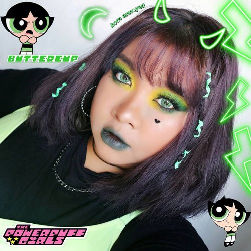 Last but not least. Buttercup! You know what Blossom is my fave but Buttercup is the one I can relate the most lmao. I potrayed Blossom as the it girl and Bubbles as aesthetic-Euphoria-vibe kinda girl. While Buttercup... She is just the alt NCTZen....I guess 🤷🏻‍♀️. But yoooo, I used Beauty Glazed Color Board for all of the Powerpuff Girls makeup and the pigmentation slaps👌✨.
#powerpuffgirls
#buttercuppowerpuffgirls #buttercup #instamakeup #Clozetteid #selflove #makeup #makeuplooks #nctzen #altmakeup