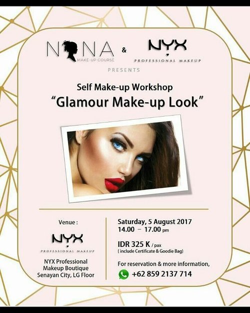 Ikutan make up class bareng @nyxcosmetics_indonesia yuk @ryanaambarwati @jutexgood @uniimala @monalisadeborah @risharst .
.
.
.
.
#bwsnyxcosmeticsid #makeupclass #beautyclass #nyxindonesia #clozetteid