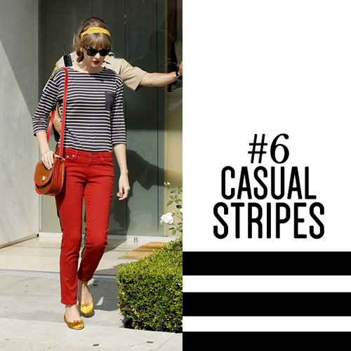 Top 10 Taylor Swift Street Style Looks We Love - #6 - Casual Stripes