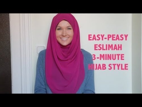 Eslimah Super Easy 3-minute Everyday Hijab TUTORIAL [Chiffon] - YouTube