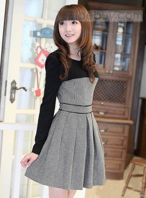 Lovely Korean Style Split Joint Sweater Dress : Tidebuy.com