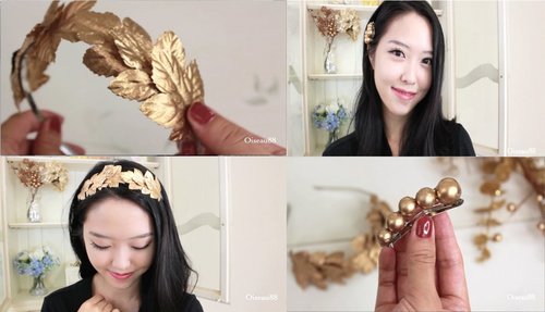 DIY Hair Accessories â¥ Gold Leaf Headband and Hair Clips - YouTube