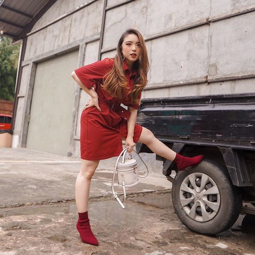 Outfit of the Day : Warehouse Special 🛢 Anyway I‘m aware of the lateness, but I have just started watching Money Heist lately ☎️ This outfit reminds me of the pack! Who’s your favorite gang member? Mine’s Denver & Nairobi!
—
Rented this red dress from @styletheoryid ♥️
📸 @steviiewong 
#PriStyleDiaries
.
.
.
.
.
.
.
.
#whatiwore #chic #parisienne #streetstyle #parisian #parisianstyle #street #lady #fashionistas #ootdinspiration #lotd #fashionblog #bloggerstyle #fashion #instastyle #blogger #styleblogger #fashionblogger #influencer #ootd #fashioninfluencer #style #outfit #lifestyleblogger #clozetteid #portrait #womensfashion #styleinspo