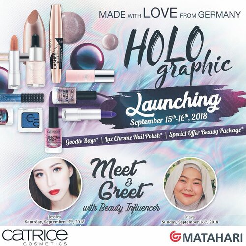 [ G I V E A W A Y ]Are you #CATRICEIconicSquad ? Let’s join the hype of @catrice.cosmetics #HOLOgraphicGlow launching!GRATIS HOLOgraphic Nail Make Over*, GRATIS Canvas Bag* dan masih banyak lagi!!. . .Kamu juga bisa dapatin produk terbaru CATRICE + aku Make Over saat acara nanti. Gimana caranya? Mudah kok!- Follow IG aku @jessica_ie dan @catrice.cosmetics- Terus komen spam di bawah ini kenapa kamu berhak dapatin produk barunya + alasan kenapa mau aku make over😘- Jangan lupa mention IG ku + IG Catrice dan 3 orang temanmu saat komen dengan hashtag #catricexjessica #catriceindonesia #catriceidcompetition - 2 komen paling menarik bakal aku pilih untuk aku Make Over - Batas ikutan sampai 13 September 2018, pukul 00.00 WIB dan bakal aku umumin di Instastoryku tanggal 14 September 2018 . . .So MARK THE DATE and enjoy #CatriceIconicGlow day, cuma di @mataharideptstore Tunjungan Plaza Surabaya, 12-16 September 2018. See you very SOON💋. . . MADE with LOVE from GERMANY #guardianxcatrice#catriceindonesia#catriceholographicglow #template #clozetteid #giveawayindo #giveaway