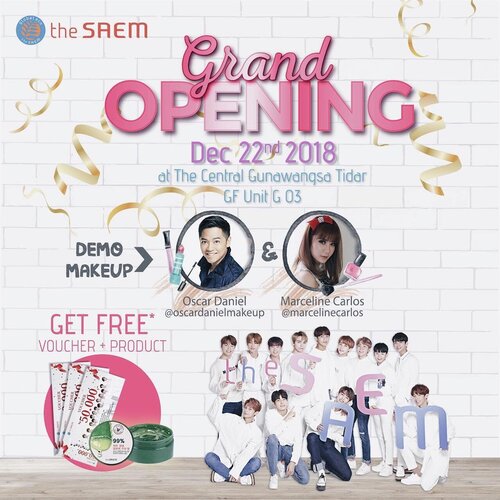 Hi SAEMLover Surabaya —@thesaemid Boutique is here.Place the date ‼️-Yuk brg” sama aku dateng ke Event Grand Launching The SAEM 😍Saturday, December 22nd 2018at The CENTRAL Gunawangsa Tidar ✨-Okay, aku bakal ajak 3 followerku untuk seru-seruan bareng di acaranya @thesaemid dongss 🥰-Oya, d sana nanti bakal ada Demo Make Up dr @oscardanielmakeup dan @marcelinecarlos, dan banyak sekali Promo Menarik dan games 🥳-Yukkkk ikutan, caranya gampang banget :1. Follow me @tephieteph dan @thesaemid2. Like postingan ini3. Jawab pertanyaan di comment "Product apa yg paling kalian suka dari The SAEM"4. Mention ke-3 temenmu untuk ikutan giveaway5. Periode Giveaway 15 - 20 Des 2018-3 Followerku yg terpilih akan hadir bersamaku dan akan mendapatkan special Goodies dr @thesaemid (Voucher & Free Product). Enak kan? 👏🏻-Don’t miss it guys !@thesaemid loh ini 🌻...#clozetteid #potd #ootd #giveaway #giveaways #thesaem #thesaemkorea #beautycounter #beautyboutique #grandopening #grandopeningparty #blogger #bloggerlife #bloggersurabaya #bloggerjakarta #influencer