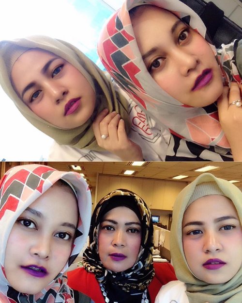 Dare to be different with bold purple lipstick 💄 .
.
.
#motd #makeupoftheday #hijab #hijabootd #clozetteid