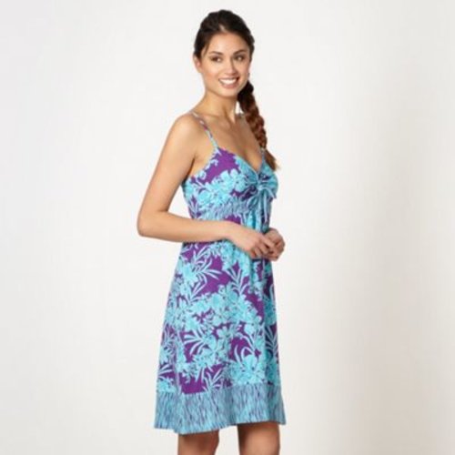 Mantaray Aqua floral tie front dress- at Debenhams.com