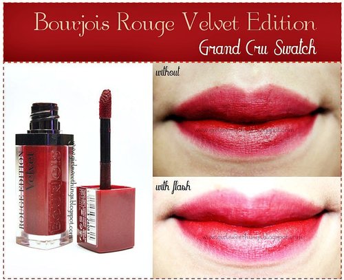 Bourjois Rouge Velvet Edition Grand Cru #8 Swatch! Review www.girlsweethings.blogspot.com