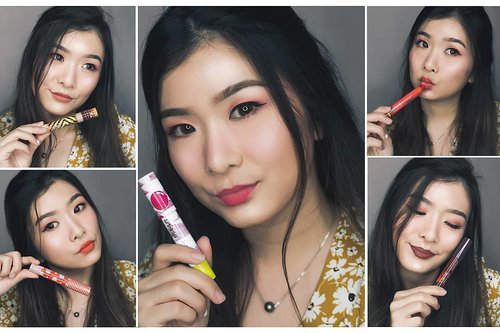 So much fun trying the newest Limited Edition Candy Lip Pout Matte Masaba from @lakmemakeup 🍭 Sweetest packaging like a candy, easy to apply, pigmented enough for 1 layer only, and of course, matte but not drying! The Orange Candy shade isn't my kind of color but it's my favourite this time! Love how it gives the vintage vibes to complete my outfit 💛💗Above I'm using the Orange Candy for my eyeshadow too! 😍 Available now in Lakme stores or web www.lakmemakeup.co.id  #LakmeCandyliciousLips #stylingtrendsetters #LakmeMakeUp #clozetteid