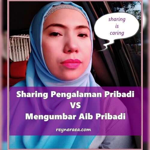 Sharing pengalaman pribadi = Sharing Aib Pribadi (?)..Sebagai pemilik blog dengan tema personal blog,  hampir 100% isi postingan di blog saya www.reyneraea.com adalah tentang pengalaman pribadi. ..Bahkan dulu saya sering menolak kerjasama content placement karena saya pikir job kayak gitu enggak sooo reyneraea banget 😂😂..Seiring waktu,  saya akhirnya nerima juga,  dengan catatan konten nya boleh di edit, agar bisa memasukan kisah dan ciri khas saya dalam konten tersebut. Makanya saya selalu males nerima CP yang fee nya rendah banget,  karena meski udah ada konten,  tetep kudu diedit 😅..Menulis pengalaman pribadi itu jauh lebih mudah,  meskipun tantangannya banyak banget,  salah satunya dianggap menyebarkan aib diri..Hmmmm.... .Sebenarnya,  aib atau tidak itu tidak semata menjadi tanggung jawab penulis,  namun pemahaman pembaca juga amat sangat berperan...Kalau saya pribadi,  insha Allah semua yang saya bagikan sudah disharing sebaik mungkin dan pastinya bukan curhat hore semata,  selalu ada solusi dan tips berdasarkan pengalaman pribadi. ..Karena semua yang saya bagikan itu sesungguhnya masalah saya yang sudah lewat dan selesai...Makanya saya bisa tulis secara bijak,  sharing buat diambil hikmahnya,  bukan sharing bagi2 masalah 😂😂😂..Alasan lain,  mengapa saya lebih suka berbagi pengalaman pribadi meski sebagian orang bilang itu berbagi aib? .Karena saya nggak suka gibahin orang,  bagiin 'aib' orang 😂..Selengkapnya ada di postingan terbaru saya .http://bit.ly/SharingPengalamanPribadiVSAib.Link di bio ya 😊..#ReyneRaeaDotCom #SharingByRey #SharingIsCaring #PengalamanPribadi#BloggerLife #BloggerSurabaya #PersonalBlogger#ClozetteID