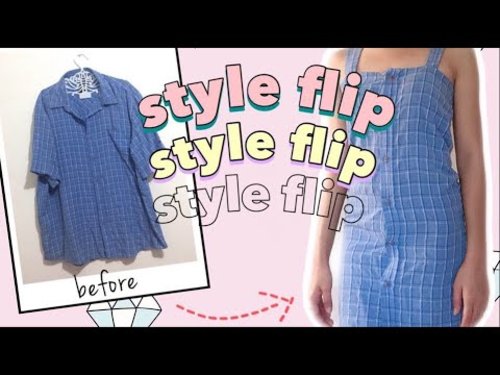 DIY DRESS: Dad's Polo into Dress | Thrift flip idea | Style flip by Ana Esmeralda - YouTube