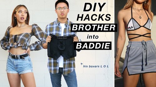 STEALING and UPCYCLING MY BROTHERâS CLOTHES DIY HACKS! | Nava Rose - YouTube