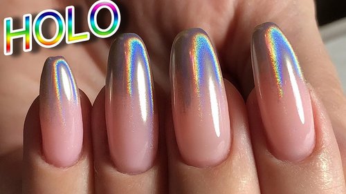 Holographic Ombre Nail / Holo powder! - YouTube