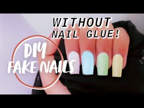 How To Make Fake Nails At Home Without Nail Glue | DIY fake nails from home supplies - YouTube