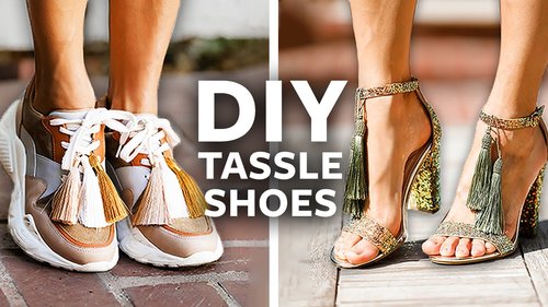 30 Seconds UPCYLE!! (DIY Tassle Shoes) | DIY with Orly Shani - YouTube