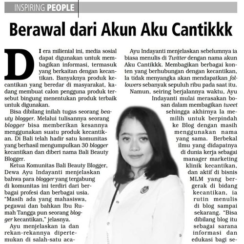 Get to know me on inspiring people page @tribunbali ...#clozetteid #balibeautyblogger #BloggerBali #momblogger