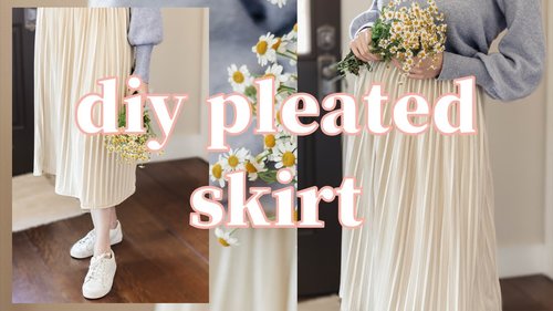 Easy DIY Pleated Midi Skirt: No Pattern Needed! - YouTube