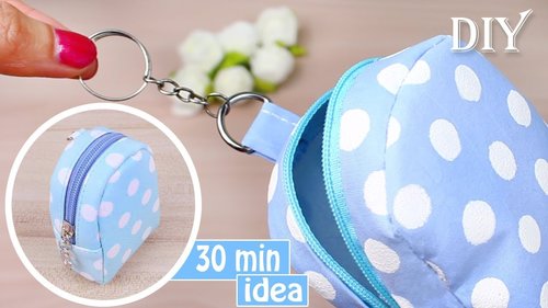 DIY MONEY POUCH BAG TUTORIAL | Keychain Idea 2018 Mini Bag Fast Making - YouTube