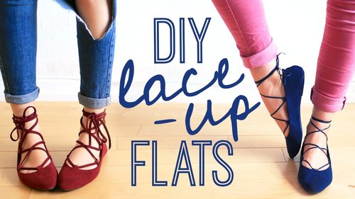 DIY LACE-UP FLATS | THE SORRY GIRLS - YouTube