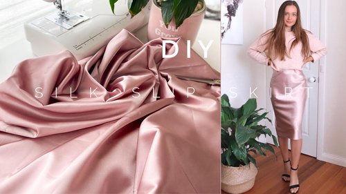 DIY Super Easy Silk Slip Skirt / No Pattern / Skirt In 30 Min - YouTube