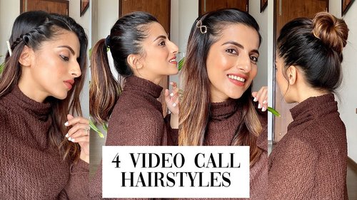 1 Min Video Or Zoom Call Hairstyles | Quick & Easy Hairstyles | Knot Me Pretty - YouTube