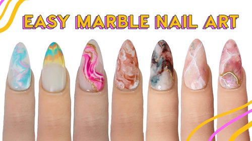 7 Ways To Do Marble Nail Art For Beginners - YouTube