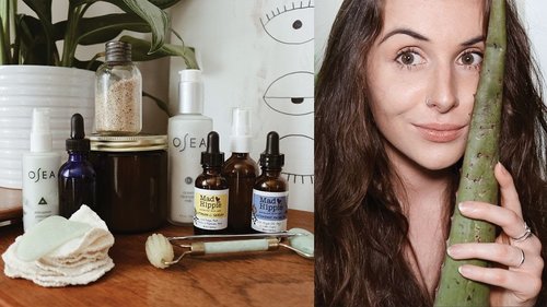 zero waste skincare routine & acne remedy mask | natural + vegan | night routine (not perfect) - YouTube