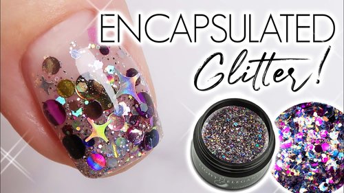 How To Encapsulate Chunky Glitter on Short Nails! | Hard Gel Watch Me Work - YouTube