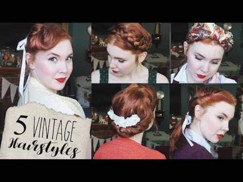 5 Quick & Easy Vintage Hairstyles for Natural/Straight Hair! - YouTube