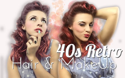 40s Retro PinUp Look/Victory Roll // Hair & Make Up Tutorial //Get ready with me! - YouTube