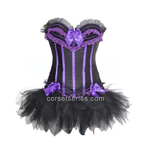 Purple Court Lace Tight Overbust Coresets Underwear Outlet Dresses Online