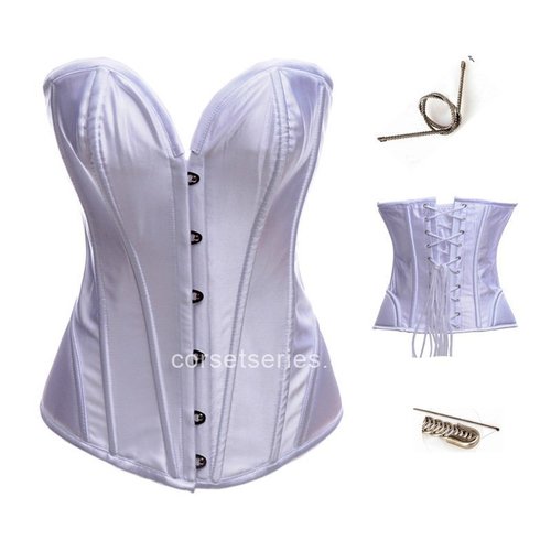 Sweetheart Satin Over Bust Corsets in White EBAY AMAZON Japan