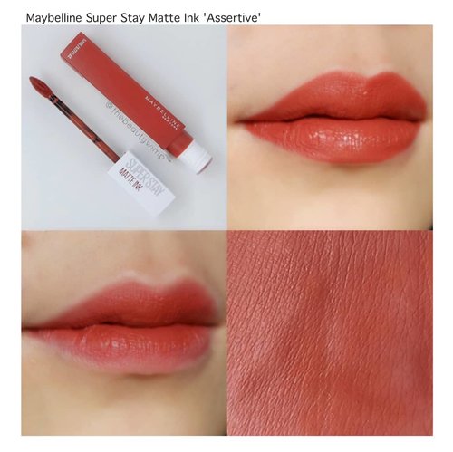 MAYBELLINE SUPER STAY MATTE INK  in ASSERTIVE.Compared to the first super stay matte ink series, i do think these newer series have better formula. It is not too drying yet has a top notch staying power....#superstaymatteink #maybellinesuperstaymatteink #maybellinesuperstay @maybelline#clozetteid #beautyblogger #faceoftheday #indobeautygram #lotd #instabeauty #clozzeteid #fotdibb #featuredibb #instamakeup #lipstickoftheday  #motdindo #lipstickswatch  #FDbeauty #instablogger #makeupblogger #drugstorebrand #maybellineindonesia