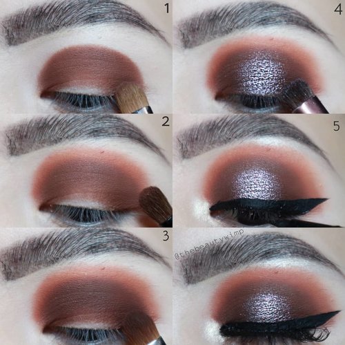Rounded eyeshadow
.
.
1. Pack on a dark brown shade into the crease
2. Blend the crease out with light orange-y shade
3. Intensify the crease color by adding a darker brown shade
4. Pack on a purplish glittery shade on the centre of the lid
5. Draw on a winged liner
6. Throw on your fav lashes and you're done!
.
Deets
@benefitindonesia goof proof 
@morphebrushes 35M
@nyxcosmetics_indonesia eyeliner pen
.
.
#fakeupfix #morphebabe #beautygram #makeupblogger #eyeshadowtutorial #peachyqueenblog #clozzeteid #bretmanvanity #clozetteid #instamakeup #undiscovered_muas #bunnyneedsmakeup  #wakeupandmakeup #fiercesociety  #hypnaughtymakeup #anastasiabeverlyhills  #sigmabeauty #flawlesssdolls  #nyxcosmetics_indonesia
.