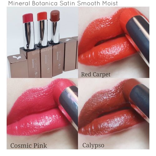 MINERAL BOTANICA SATIN SMOOTH MOISTIt's been quite a while since i put on actual lipsticks on moi lips, these locally made bullet lipsticks' pigmentation is out of this world. Supeerrrr rich!!Apart of its finish, yang super moist, mereka jg sama sekali tidak bikin bibir kering karena ada kandungan Adansonia Extract & Vitamin E.Packaging-wise, this is the moooost luxurious locally made lipstick ive ever laid my eyes upon. It is housed in embossed rose gold packaging and magnetic cap. Harganya juga lagi diskon 63% Dari Rp 134.900 jadi cuma Rp 50.000 aja!! 😭🙌 Horeee.@mineralbotanica#mineralbotanica #micalippiesparty #micastudioseries..#clozetteid #beautyblogger #faceoftheday #indobeautygram #lotd #instabeauty #clozzeteid #fotdibb #featuredibb #getfreshallday #instamakeup #lipstickoftheday  #motdindo #lipstickswatch  #FDbeauty #instablogger #makeupblogger #localbrandindonesia #mineralbotanica
