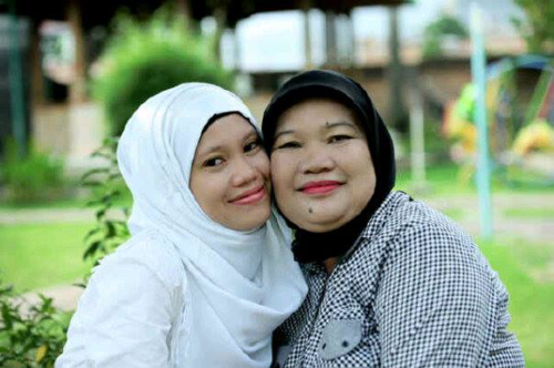 With my mom, she's my angel