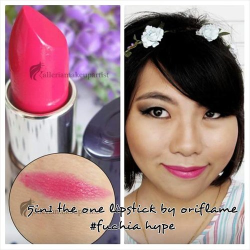 Full review at my blog ^^ http://alleriamakeupartist.blogspot.com/2015/02/the-one-5-in-1-colour-stylist-lipstick.html#Review #atmyblog #lipproduct #oriflame #fuchiahype #pink #makeup #clozetteid #beautyblogger #indonesiablogger