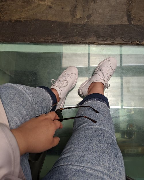 #Newkicks Adidas #StanSmith leather socks, the legendary with a twist. Made from one leather sheet for the whole shoe.#TopDownView #Acrophobia#DinsFlair #Clozette #ClozetteID #aColorStory