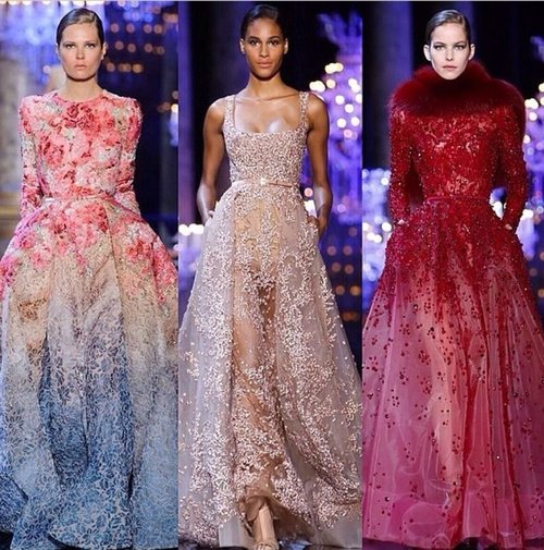 Daywear didn't stand a chance at Elie Saab haute couture fall'14 show. Unapologetically pretty with all lavishly ultra feminine beaded gowns. Mr. Saab never cease to amaze me. 😍