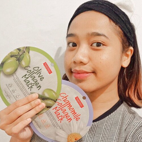 MINI REVIEW: Pure Derm Collagen Mask
⠀⠀
Hai semuaaa~ akhirnya aku menghabiskan dua sheet mask dari Purederm yang aku beli di @altheakorea ❤️
⠀⠀
Harga : Rp6 -7rb
⠀⠀
✨ Chamomile
Aku pilih ini karena berharap dia bakal nenagin gitu aromanya, ternyata aromanya ga enak bgt.  aroma daun+kayu gitu, aku mual :’) essencenya ga banyak jd dia sekedar basah gitu. hasilnya sih pasti ngelembapin ya dan ga terlalu lengket. pas bagun pagi pun ga ada over mouisture atau minyak berlebih
⠀⠀
✨Olive
aku suka banget varian yg ini, menyerap ya jauh lbh cepet udah gitu wanginya enak😍 bikin kulit lembap dan kenyal tanpa buat lengket. ⠀⠀
ohya sheet dia unik bgt, mirip bgt kertas karton😂  #ClozetteID #beauty #skincare #makeup #beautybloggerindonesia #indobeautysquad #beautybloggerceriaid #beautiesquad #indobeautygram #beautyblogger #ipreview via @preview.app